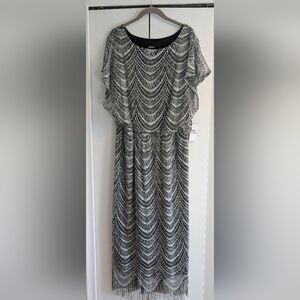 Elegant Black and White Maxi Dress